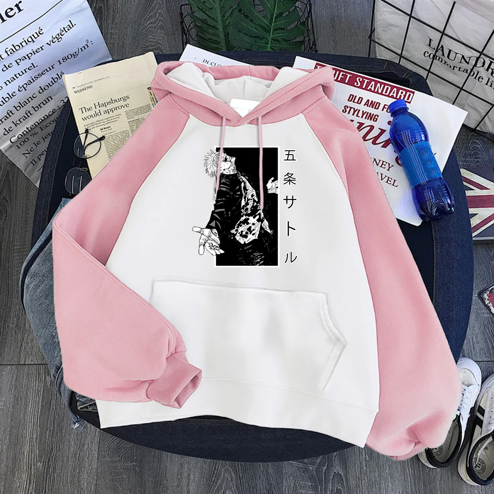 

Женские толстовки с капюшоном, свободная теплая толстовка с капюшоном и принтом японского аниме, Модные Винтажные свитшоты реглан