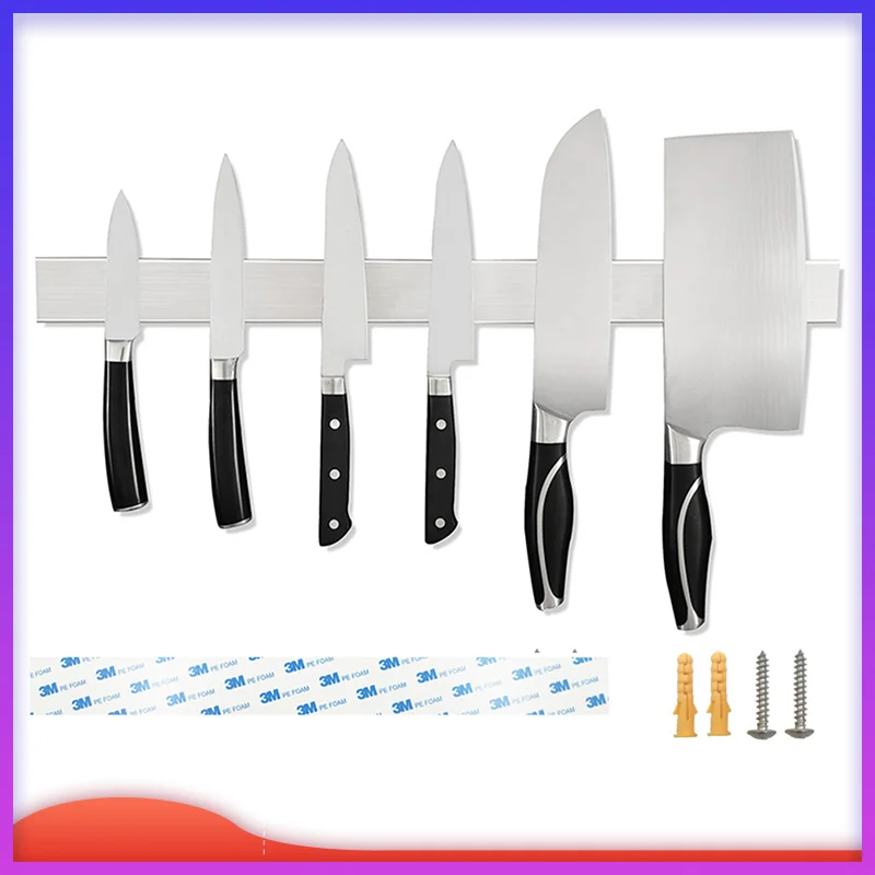 

Magnetic Knife Holder Wall-Mounted Dual Installation Knife Strip Multi-Function Tool Storage Kitchen Accessories New