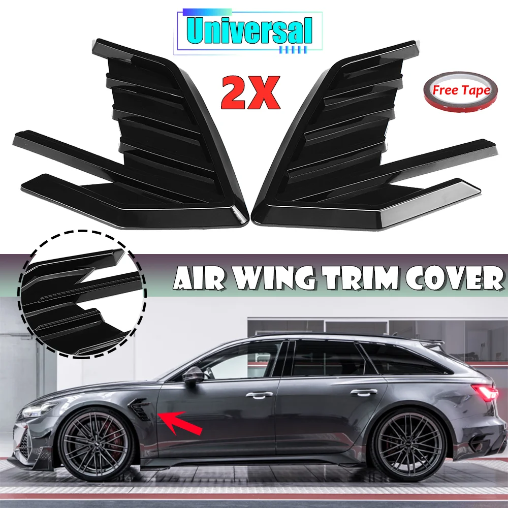 

Car Side Air Fender Vents Trim Sticker Side Fender Decoration Universal For Audi A3 8v A4 B8 B6 Q5 A5 A6 C6 C5 Q7 Car-Styling