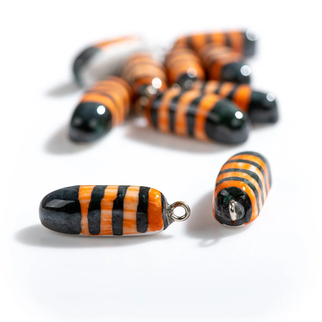 

30#5pcs Hand-painted Pottery Beads Cartoon Animals Abstract Painting Special Ceramic Items Jewelry Part For Necklace #XN094