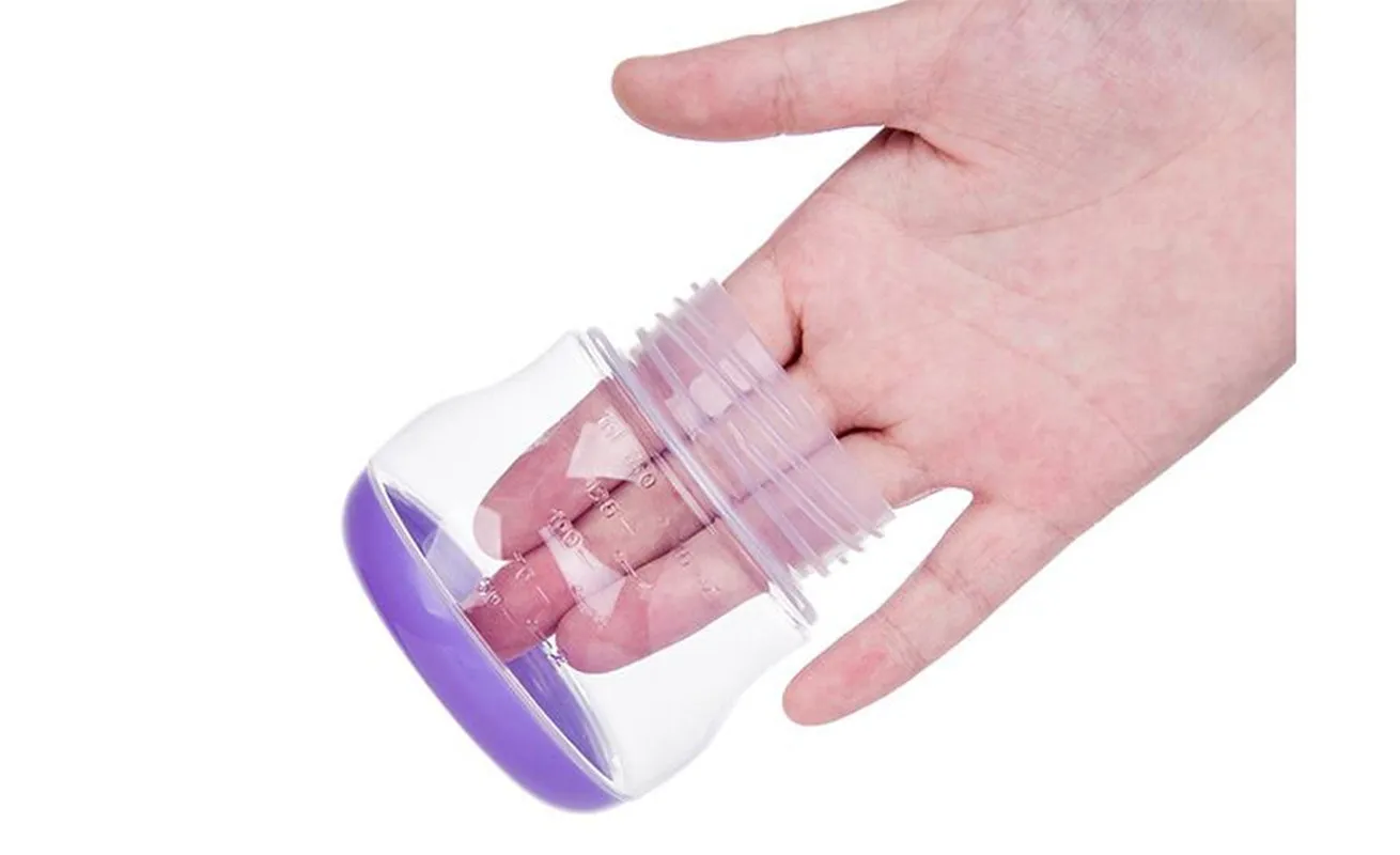 Bomba Manual de lactancia para beb&eacute;, potente succionador de pezones con botellas de leche, bombas para pechos, suministros posparto de succi&oacute;n de biber&oacute;n-4