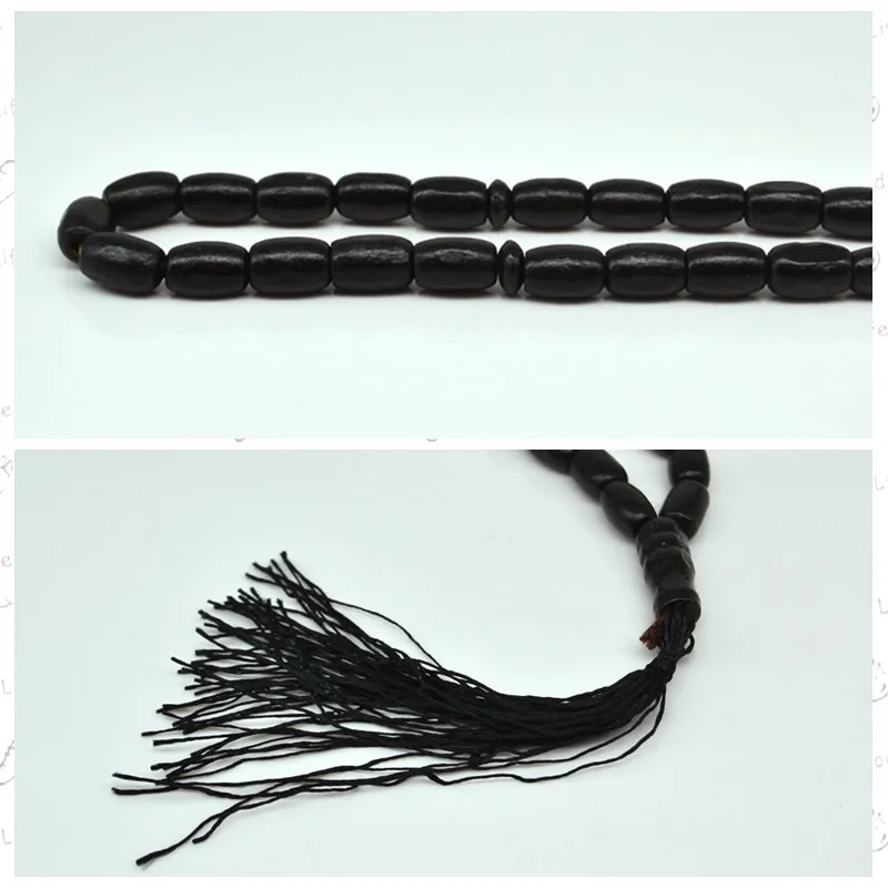 Черный Деревянный 33 четки для молитвы исламский мусульманский тасбих субаха