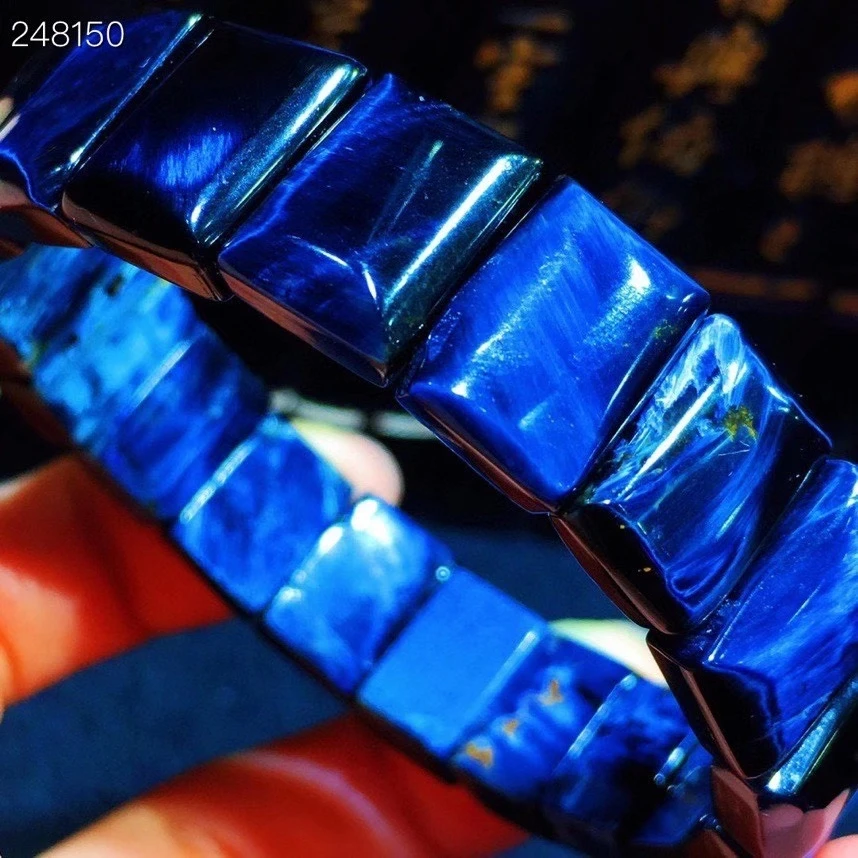 

Natural Blue Pietersite Chatoyant Bracelet Bangle Cat Eye 14.5x10.2x5.7mm Women Men Rectangle Beads Jewelry Genuine AAAAAA