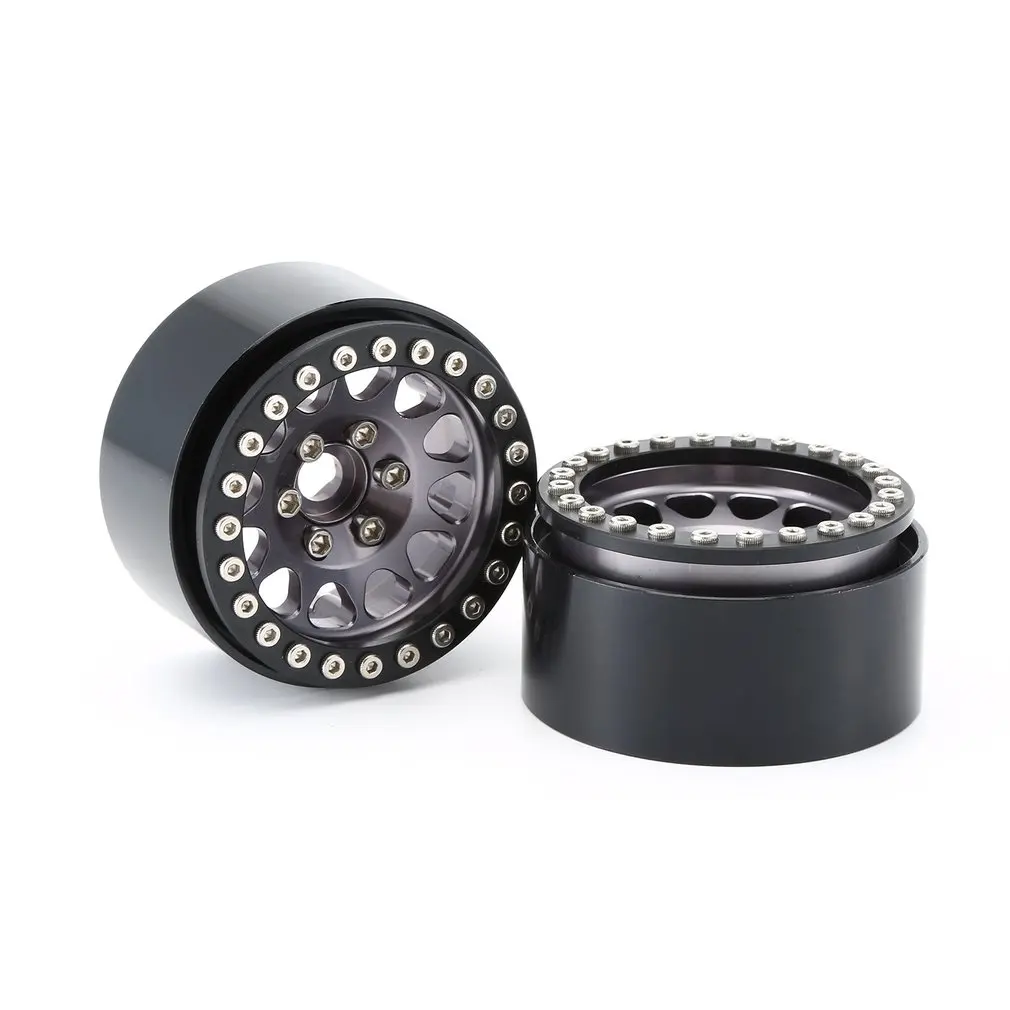 Llanta de rueda con abalorios de Metal 1,9 para coche teledirigido, accesorio de neum&aacute;tico para Crawler Traxxas Hsp Redcat Tamiya Axial Scx10 D90 Hpi, 1:10, 4 Uds.-1