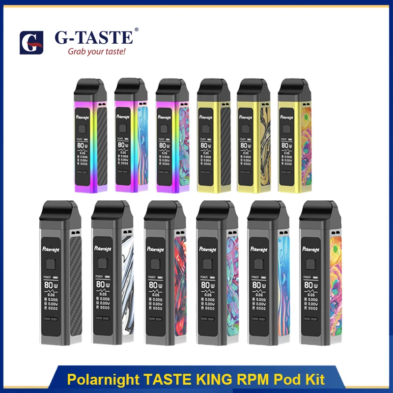 G-вкус Polarnight taste KING RPM 80 Вт Pod Kit 1500 мАч встроенный аккумулятор с емкостью 4 0 мл и 3 5