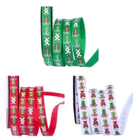 7 rolls 25 yards 38 inch gift box printing christmas red green white grosgrain ribbon roll for diy crafts present wrapping xma