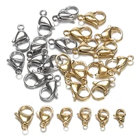 20pcs 9101215mm stainless steel lobster clasps jewelry finding diy clasp hooks necklace bracelet chain jewelry components