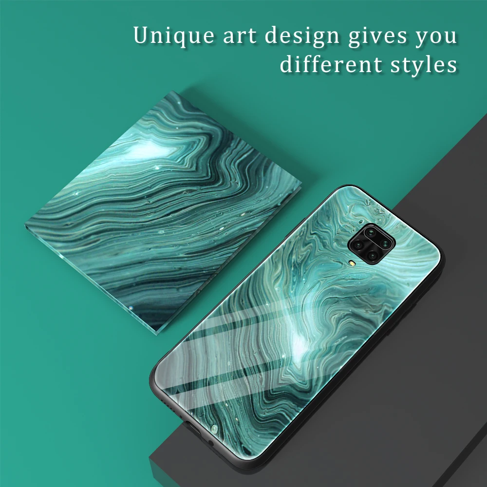 Мраморный стеклянный чехол для телефона Xiaomi Redmi Note 9s 6 67 'Ə Pro градиентный
