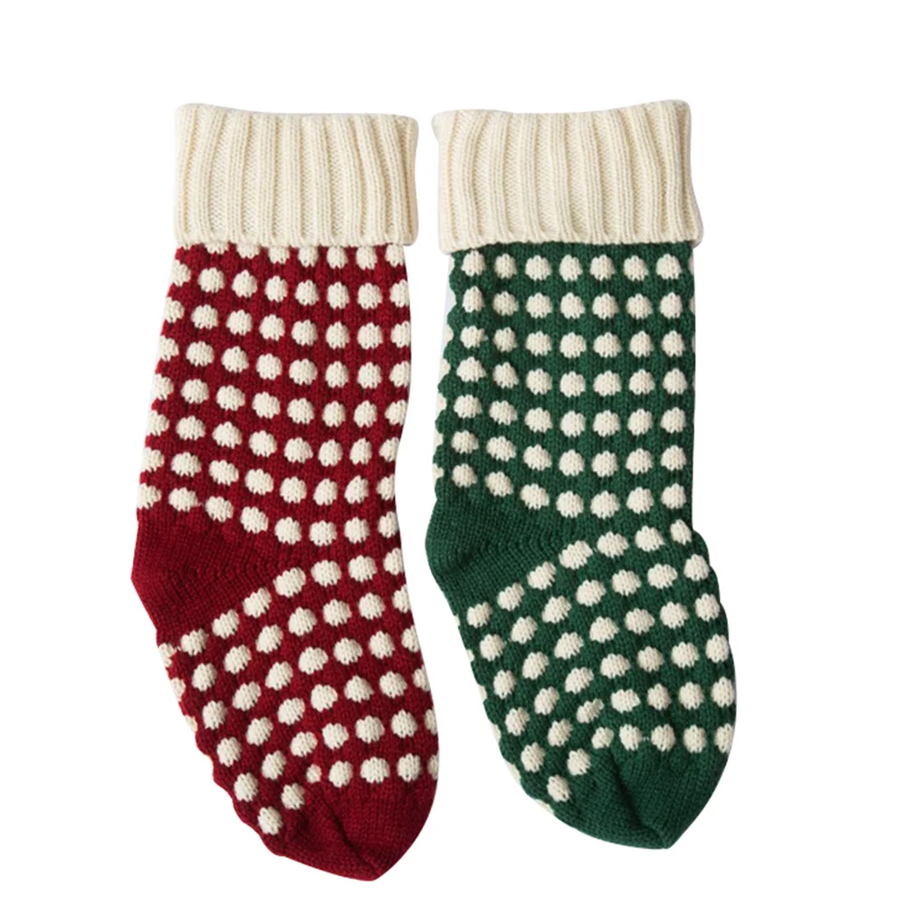 

2 Pcs Gift Bag Socks Xmas Hanging Pendants Festival Candy Stockings Candy Pouch
