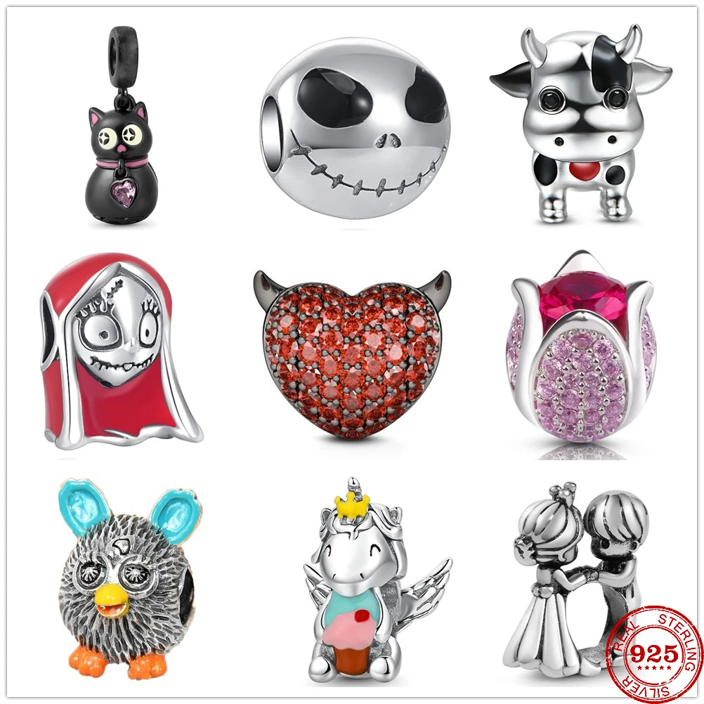 Бусина-Шарм Джек из серебра 925 пробы с красными волосами | Украшения и аксессуары