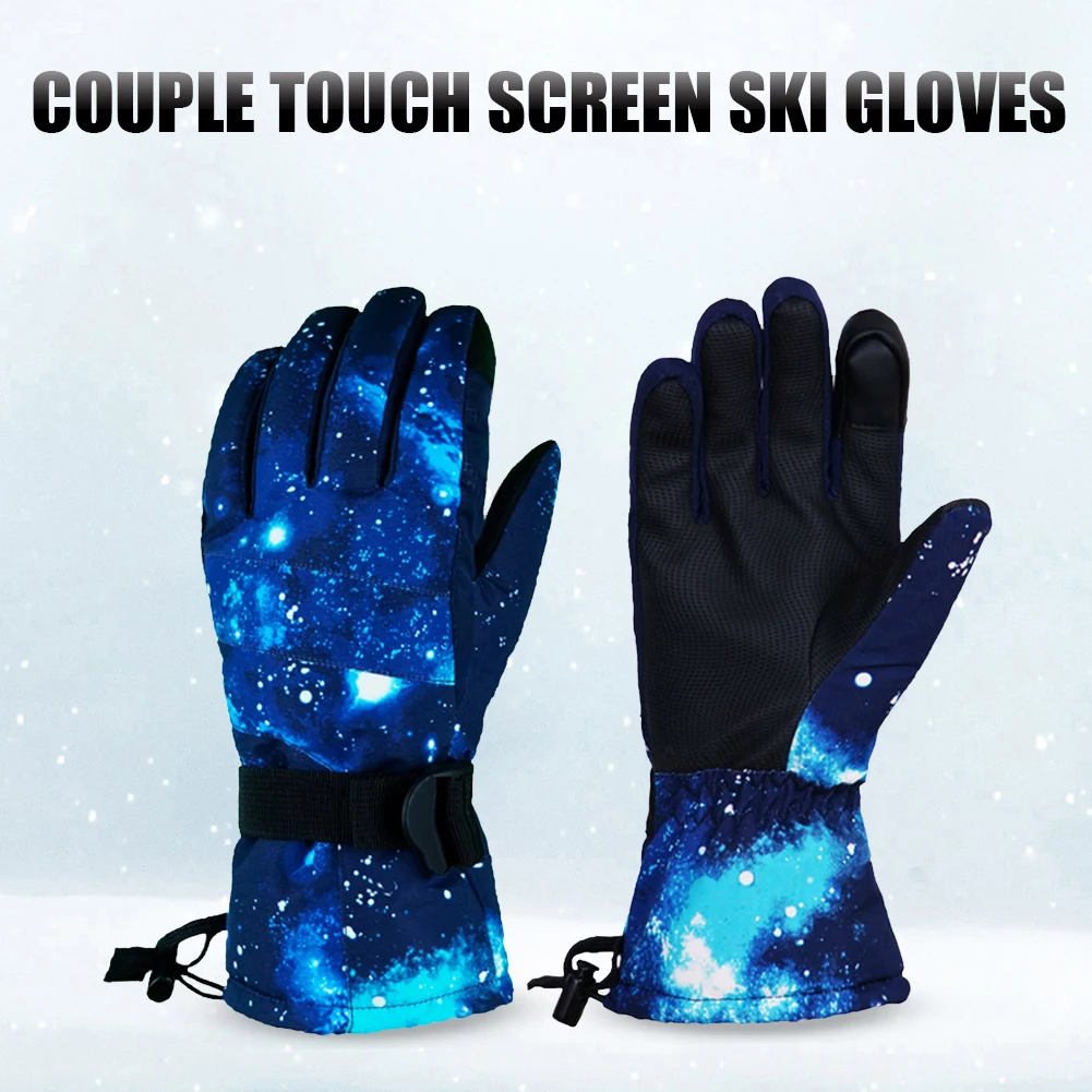 

Full Finger Ski Gloves Winter Waterproof Thickened Warm Cycling Touch Screen Riding Mittens Motorcycle Skiing Anti Slip Gloves