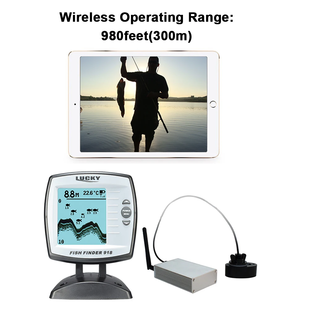 Эхолот LUCKY устройство для обнаружения рыбы проводной датчик рыболокатор 45