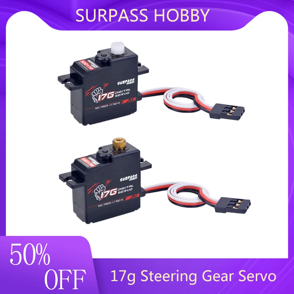 

17g Steering Gear Servo for 1/18 RC Fixed Wing Airplane RC Boat Smart Robot S0017P Car Accessories