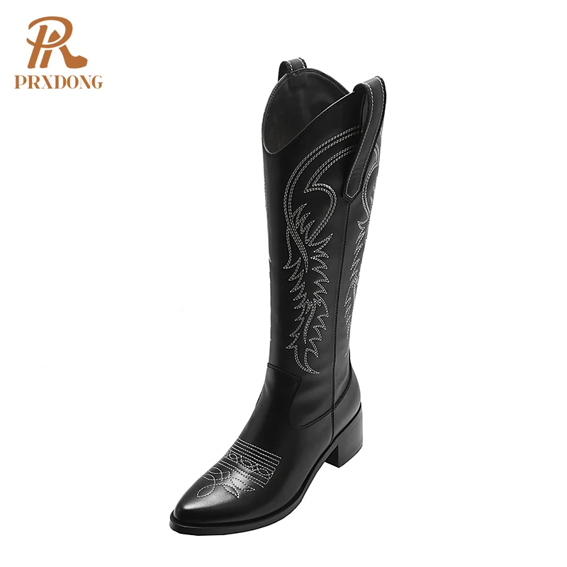 

2021 Big Size 34-40 New Autumn Winter Warm Boots Popular Classics Knee High Boots Thick Heels Pointed Toe Fashion Women Boots 39