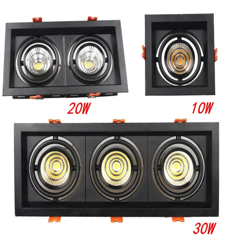 Светодиодный точечный светильник квадратная утопленная лампа COB 10 Вт 20 30