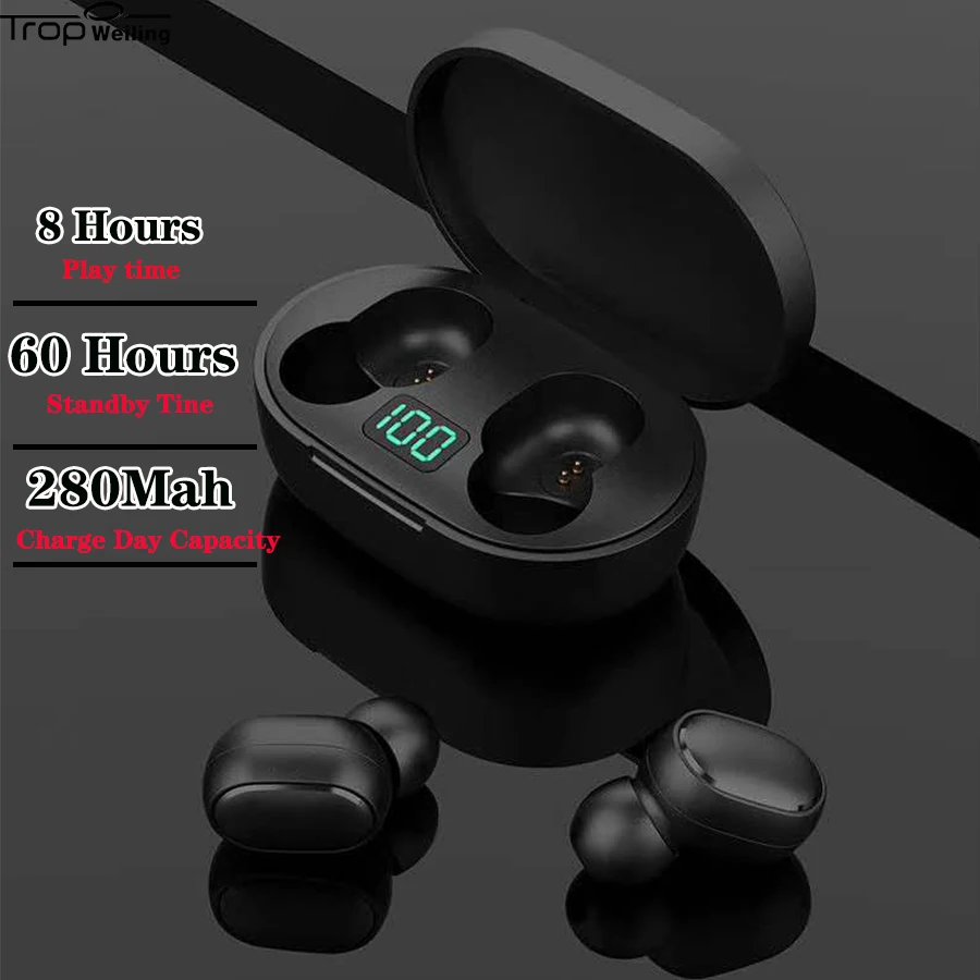 Мини наушники с цифровым светодиодным дисплеем Trop Weiling Bluetooth настоящие