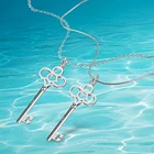 Серебряный кулон-ключ, ожерелье для женщин, подлинное чистое серебро, цепочка из стерлингового серебра 925 пробы. Мужские и женские ювелирные изделия