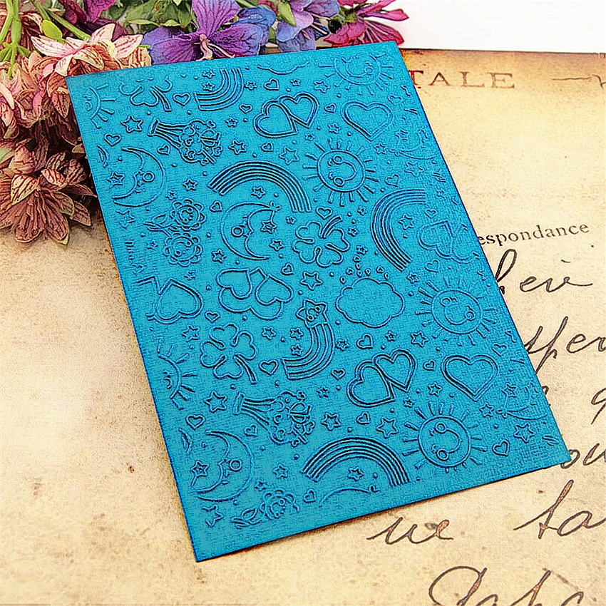 

12,6x17,8 см Радуга moon папки Пластик bump Скрапбукинг DIY шаблон Fondant (сахарная) отступ фон с изображением торта для альбомная сделать