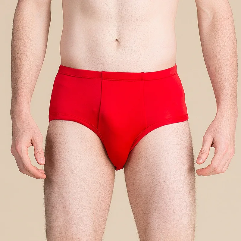 Мужские шелковые трусы тонкие двусторонние трикотажные бриджи со средней