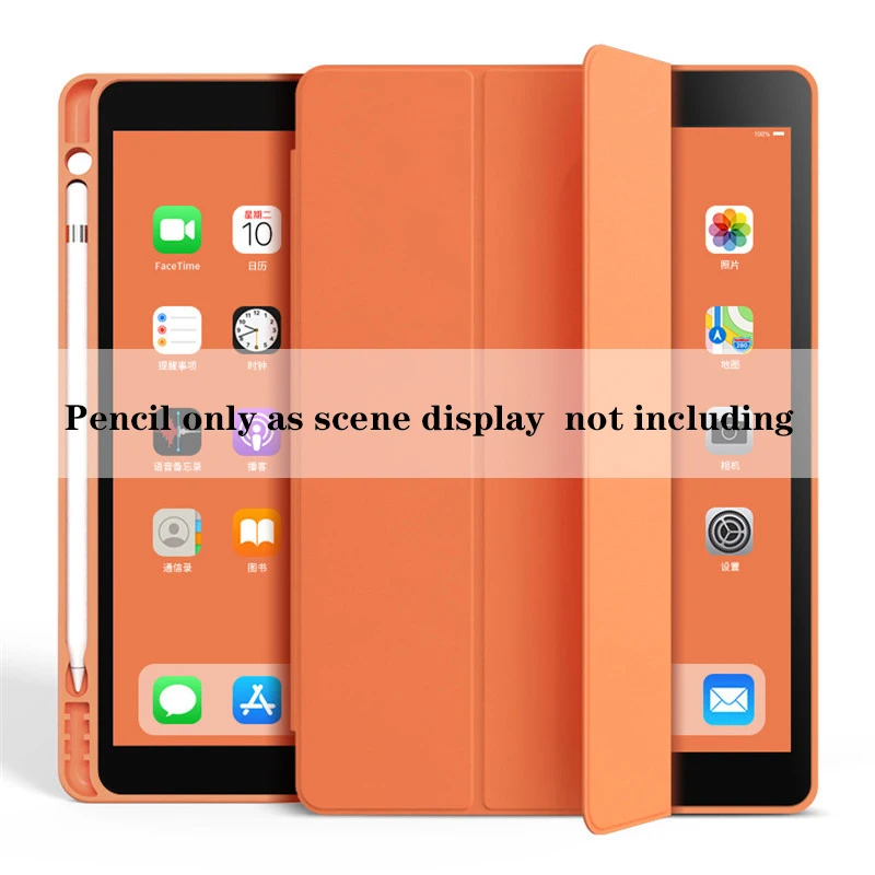 

Orange Case for 2020 IPad 10.2 8th 2017 2018 9.7 Mini 4 5 with Pencil Holder 5th 6th Generation Cover