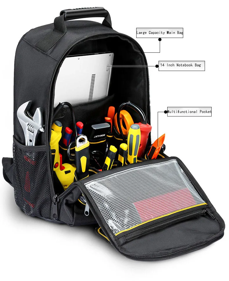 Вместительный рюкзак для инструментов электрика Многофункциональный