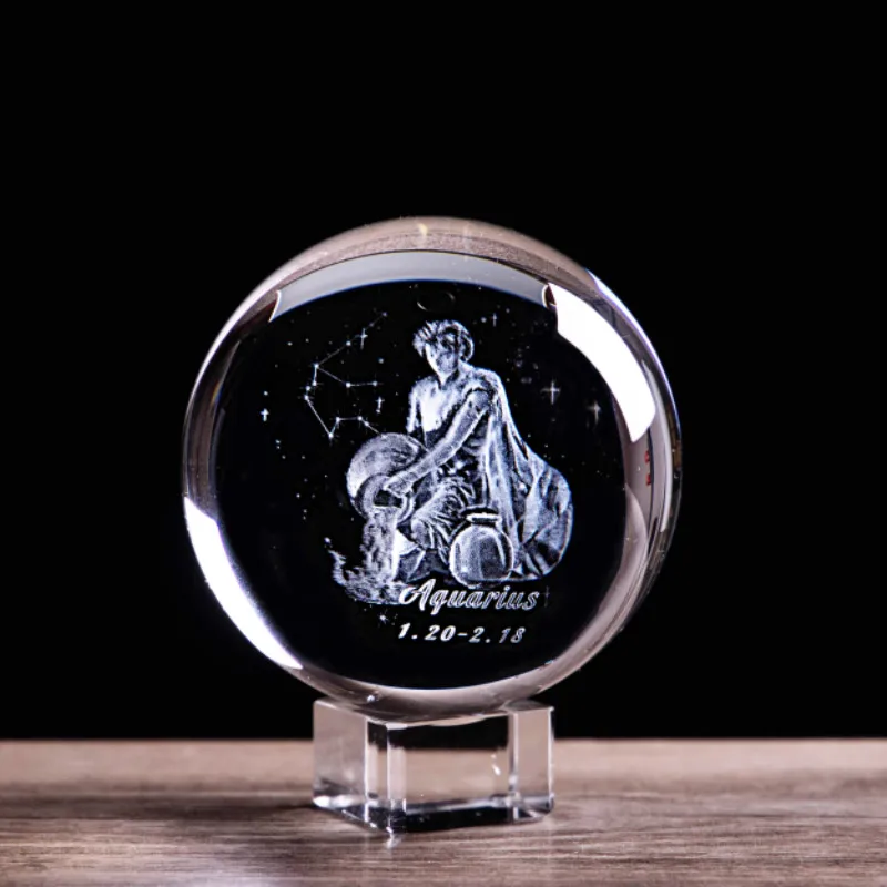 3D фигурка Водолея хрустальный шар фэн шуй стеклянный Сфера Шар домашний книжный