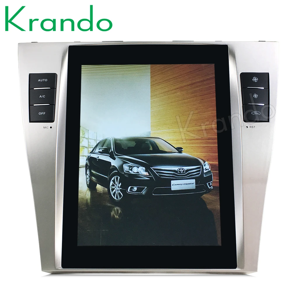Krando Android 8,1 10," Tesla вертикальный экран автомобильный навигационный радио плеер для Toyota Camry 2007-2011 gps навигационная система