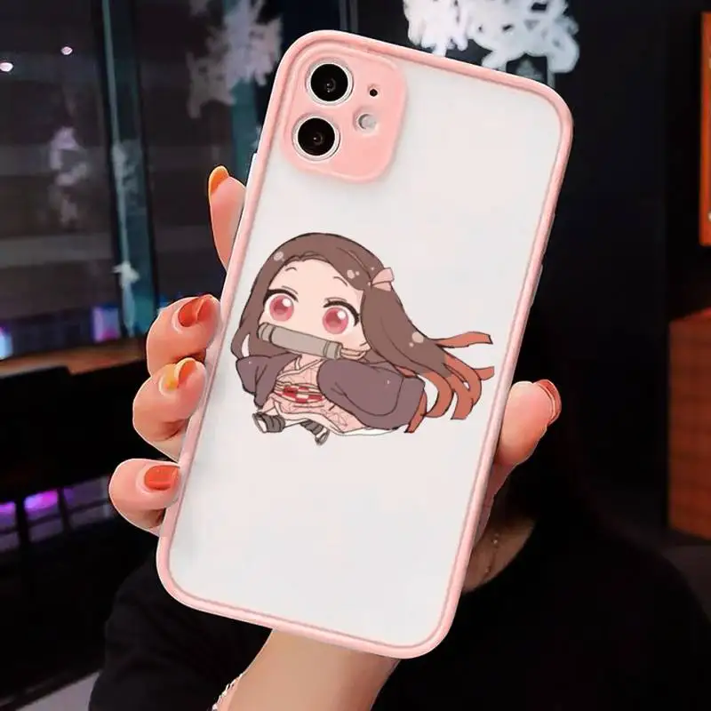 

Demon Slayer Kimetsu No Yaiba Phone Case Matte Transparent for iPhone 7 8 11 12 s mini pro X XS XR MAX Plus cover funda