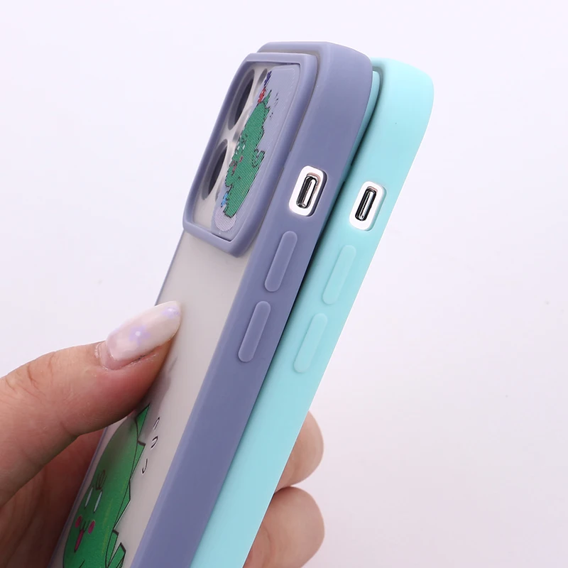 

Cartoons Camera Lens Protection Phone Case For iPhone 11 12 Pro Max Mini XS XR X 7 8P Matte Candy Color Smartphone Cover Coque