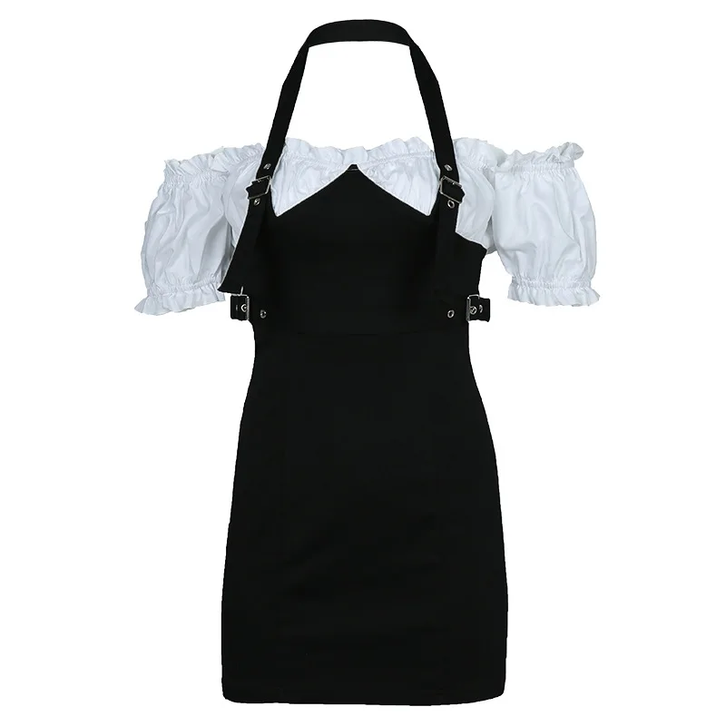 

BacklakeGirls 2020 Top Fashion Gothic Style Backless Ruffles Cocktail Dress Sexy Night Club Dress For Women Vestidos De Coctel