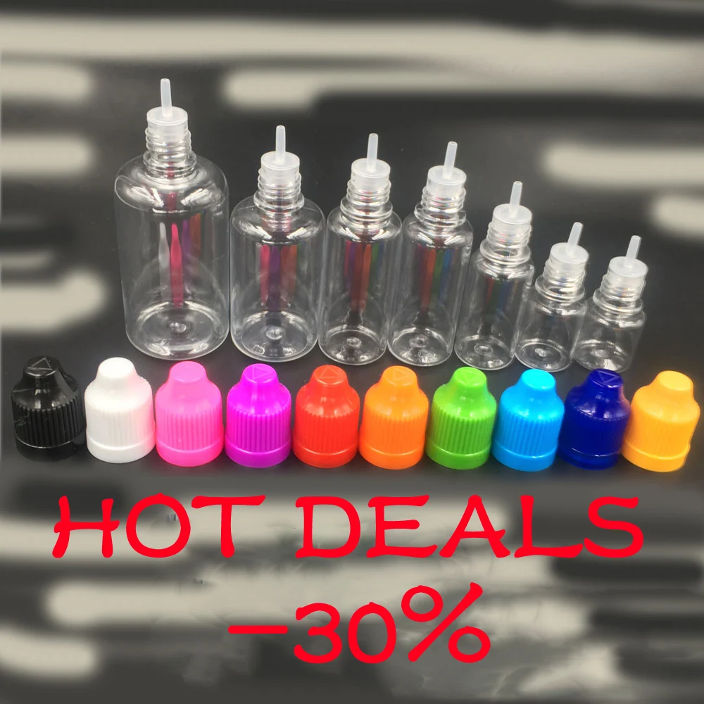 100 шт 5 мл ПЭТ пустые пластиковые капельницы бутылки с защитой от детей крышки
