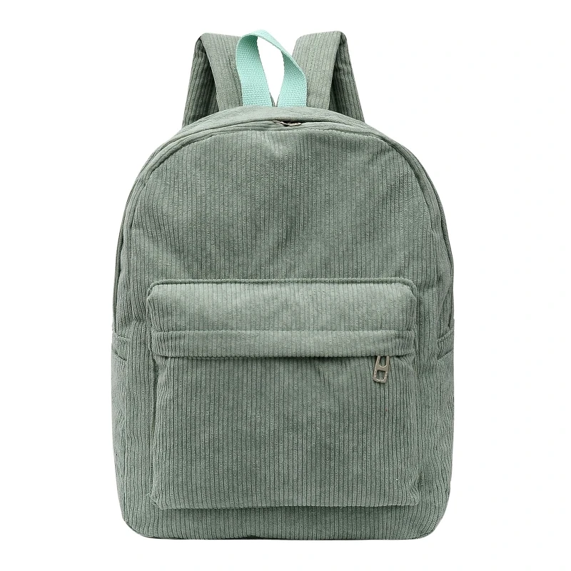 

J60D Unisex School Backpack Casual Corduroy Rucksack Lightweight Water Resistant College Travel Bag