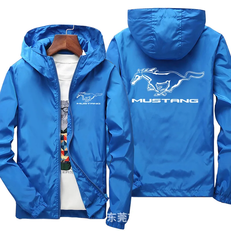 

Hiqh Quality Motorcycle Jacket Windproof Mustang Car Logo Jacket Mobike Riding Hooded Suit Windbreaker Sweatshirts Racing Coat 0