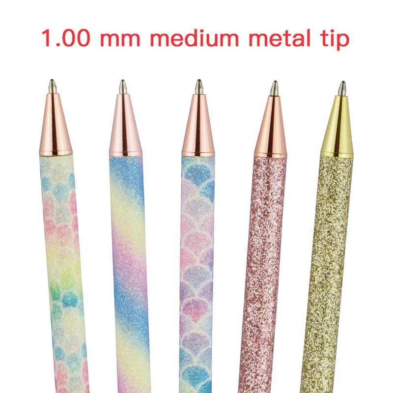 Шариковых ручек 5 шт Выдвижной черные чернила для ручки средней точки (1 0 мм)