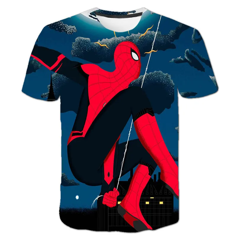 

MÎ±rvel- SpidermÎ±n T Shirt Kids Boys Clothes Summer Short Sleeve Girls Tops Tees Children Clothing Kid Girl Tshirts 4 To 14 Years