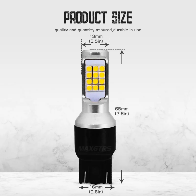 2 шт. светодиодные лампы 7443 7444 7440 7441 W21/5W 24 SMD 992 для указателей поворота заднего