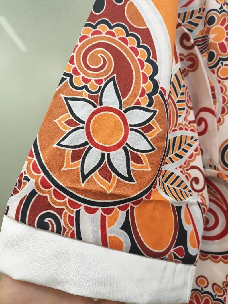 

Men Clothes 2021 European American New Men's Chest Lace-up Short-sleeved Printed Shirt Casual V-Neck Mens Dress Shirts