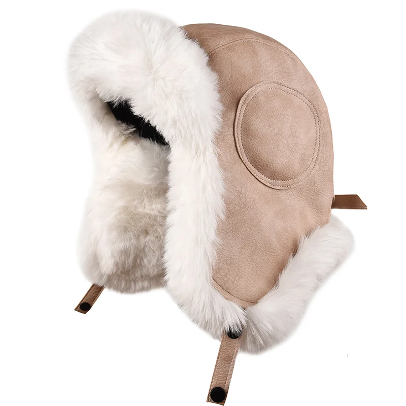 

Womens Autumn Thermo Winter Hat Thickening Warm Outdoor Russian Hat Windproof Pink Ski Casquette Homme Winter Hats EB50LF