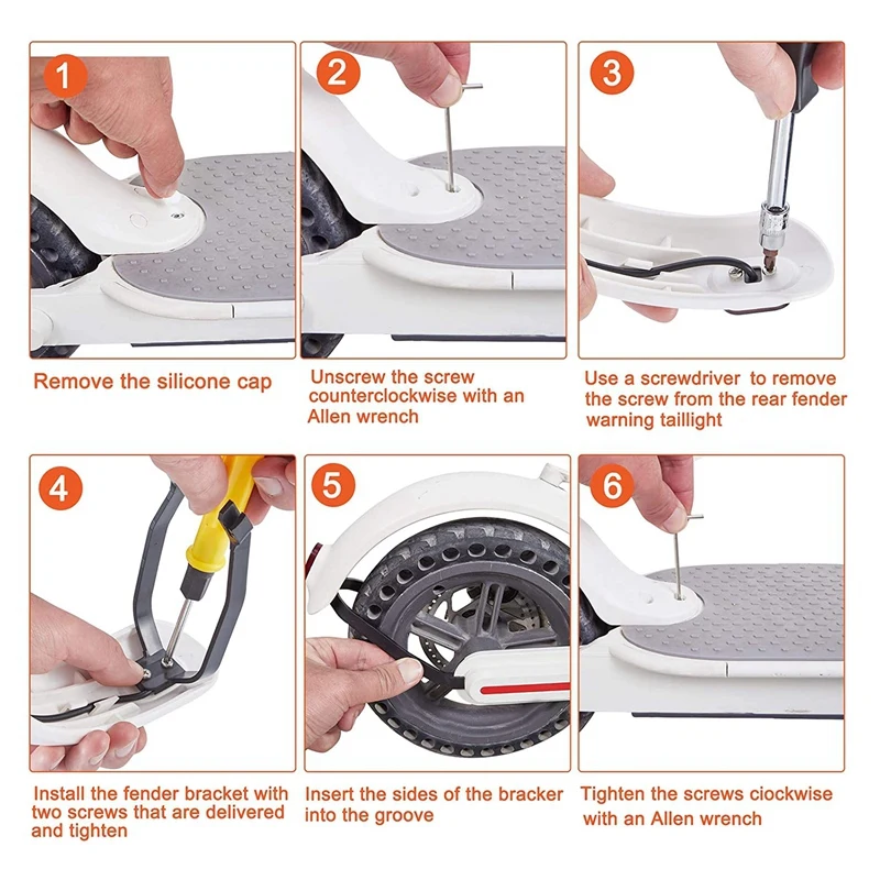 

Electric Scooter Rear Mudguard Bracket with Mudguard Fishtail Accessories for Xiaomi M365 Pro