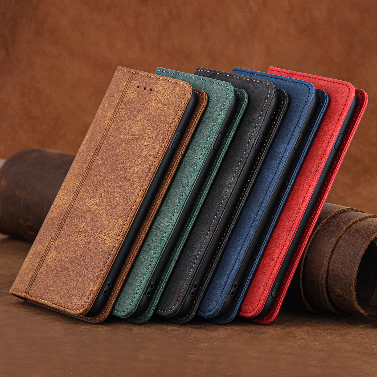 

Leather Case For iPhone 7 iPhone 7 8 Plus Case Leather Matte Leather Edge Wallet Flip Cover Case For iPhone SE 2020 Leather Case