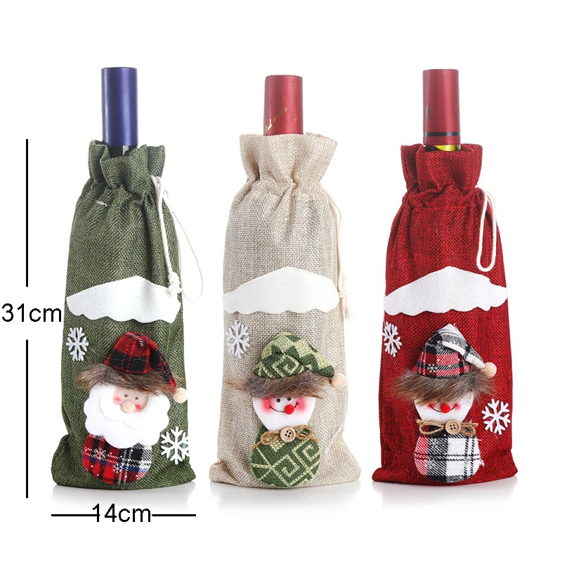 Рождественское украшение для дома 1 шт Санта Клаус винная бутылка крышка