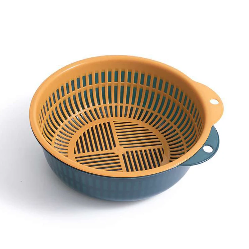 2-in-1 Kitchen Washing Basket for Vegetables Fruits Meats Cleaning Double-layer Self-Draining Basin SDF-SHIP | Дом и сад