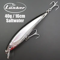 lunker floating big minnow 40g 16cm saltwater trolling fishing hard bait lure hook sea bass mackerel barracuda gt fish