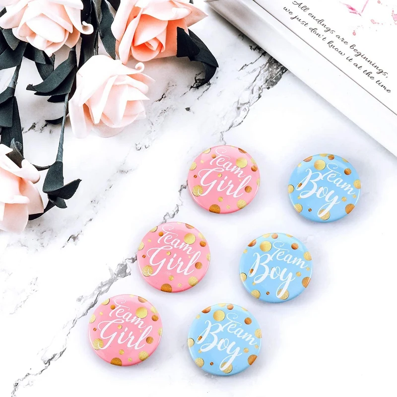 Фото 60-Piece Gender Display Pin Boy And Team Girl Button Baby Shower Pink For Party Supplies 60-Piece Gender Display Pin Boy And Team Girl Button Baby Shower Pink For Party Supplies