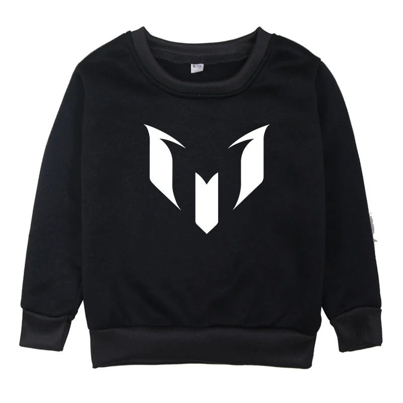 Светящиеся толстовки с принтом Месси капюшоном для девочек на весну осень