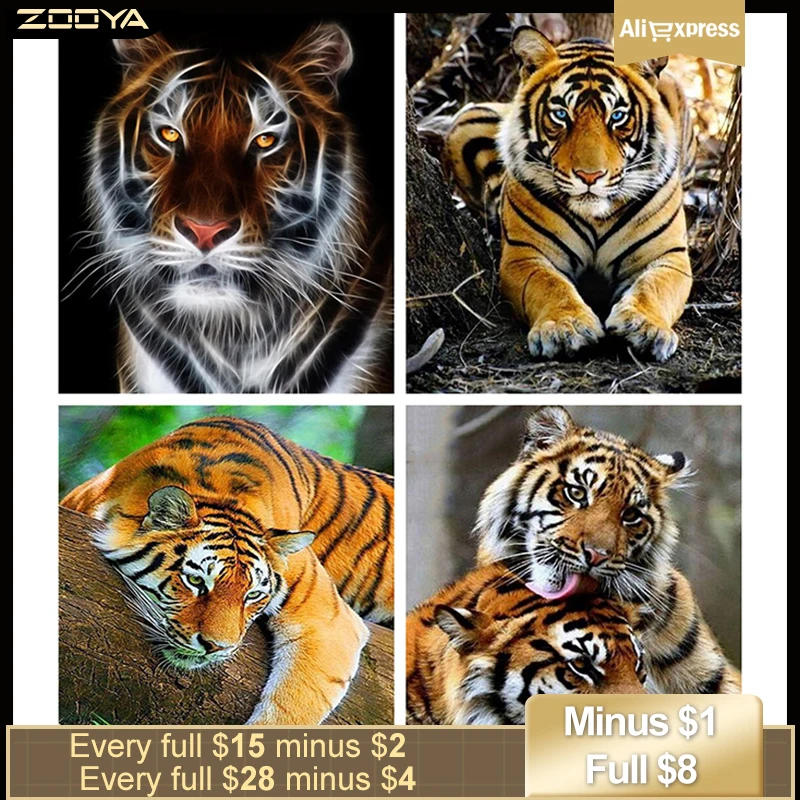 ZOOYA животные Тигр алмазная живопись DIY искусственная вышивка стразы набор