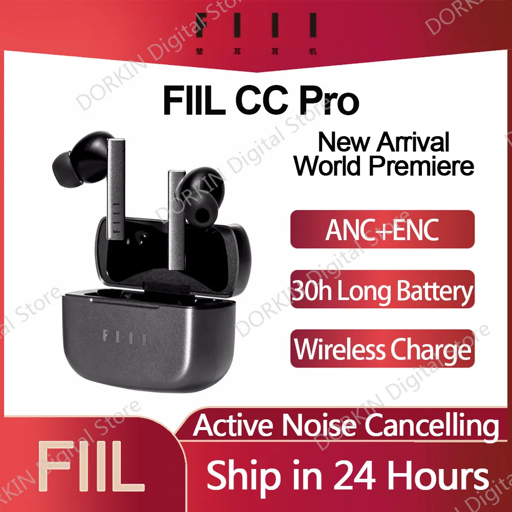 

New Arrivial FIIL CC Pro TWS Bluetooth 5.2 Earbuds Dual Noise Cancelling True Wireless Earphone Fast Charging ANC ENC Headset