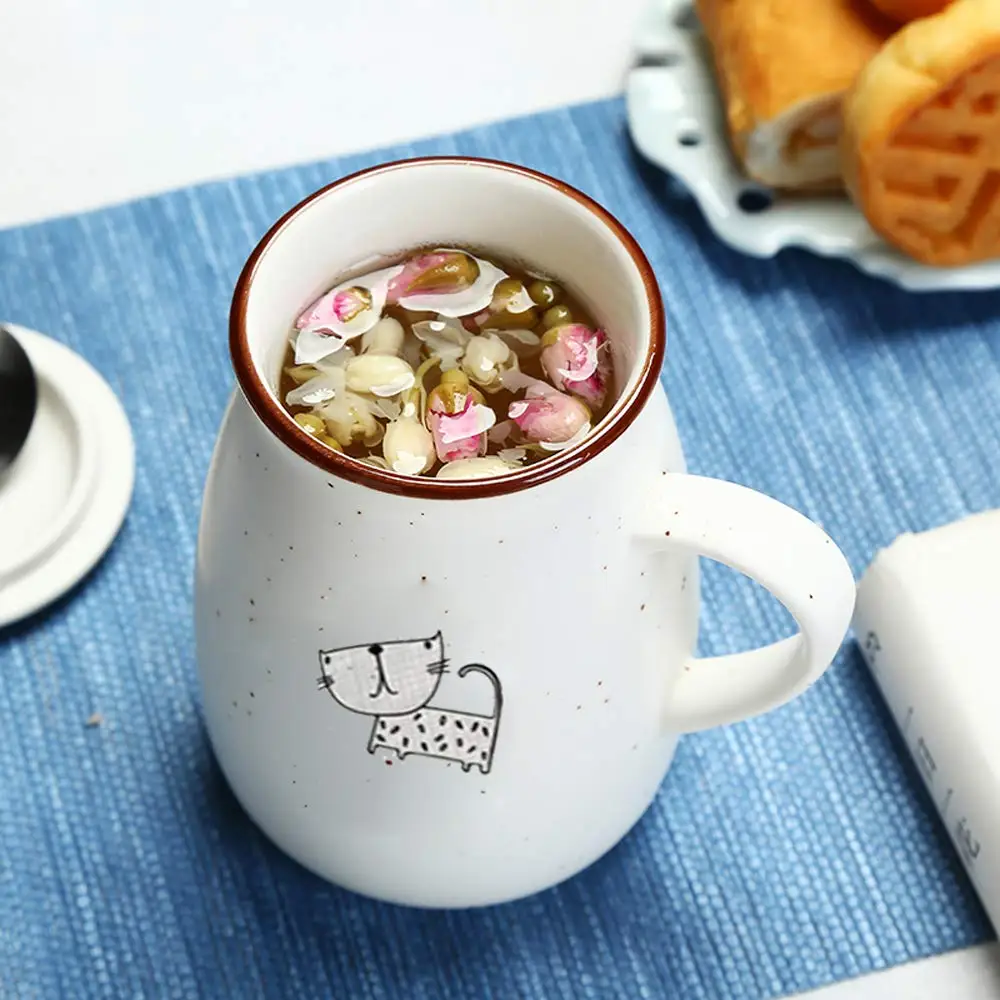 Керамическая кофейная кружка с крышкой и ложкой креативная посуда для напитков