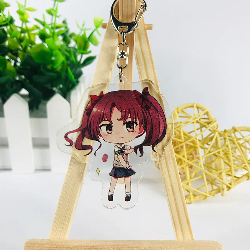 

Toaru Kagaku no Railgun Keychains Anime Misaka Mikoto Character Pendants Acrylic Key Chains Collection Gift One Size Printed