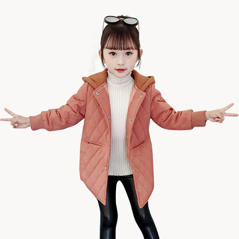 Пальто для девочек пальто с вышитыми буквами плотная теплая хлопковая куртка